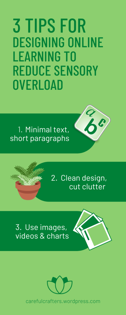 infographic of tips for designing for sensory overload