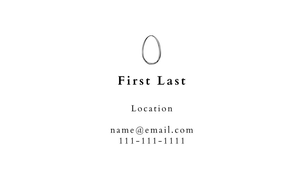 Egg's business card design back